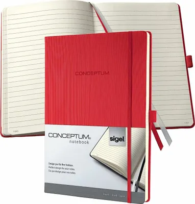Zdjęcie produktu dla sigel CO645 Notizbuch,A4,liniert, rot,