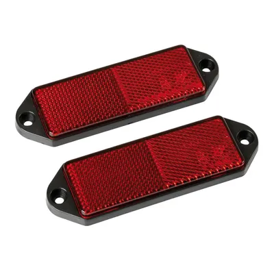 Obrázok produktu pre Obdĺžnikové odrazky 90x35 mm červené schválené sada 2 kusov