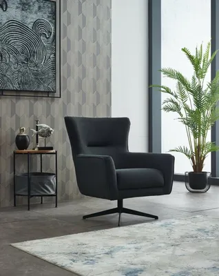Produktbild von Sessel Einsitzer Wohnzimmer Polstersessel Stoff Schwarz Sitzer Design