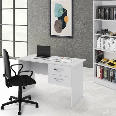 Immagine prodotto di Scrivania due cassetti Tiffany 119x64x75h cm colore bianco frassinato