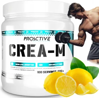 Produktbild von ProActive Creatin Monohydrat 500 g Pulver mit Vitamin B6 Geschmack: Zitrone 100 Portionen Kraftraining