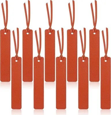 Obrázek produktu pro Klasické retro držáky na knihy – 10 kusů – světle hnědé – kůže