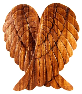 Produktbild von Engel Dekor Holzbild Wandrelief Amanda 22 cm mit Engelsflügeln aus Holz