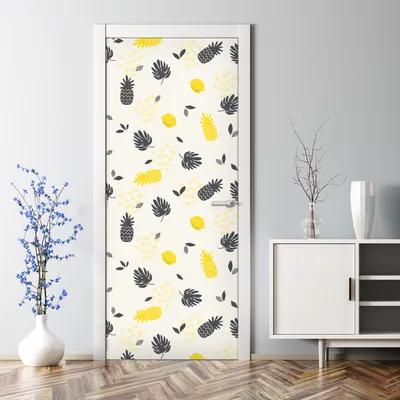 Produktbild von Dekorative Türtato Aufkleber selbstklebend Klebefolie Türposter Ananas 85 x 200 cm