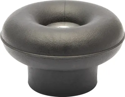 Produktbild von WAGNER Retro Türstopper OUTDOOR - Ø 50 x 30 mm, schwarzer Vollgummi, wetterfeste Edelstahlschraube - 15520111