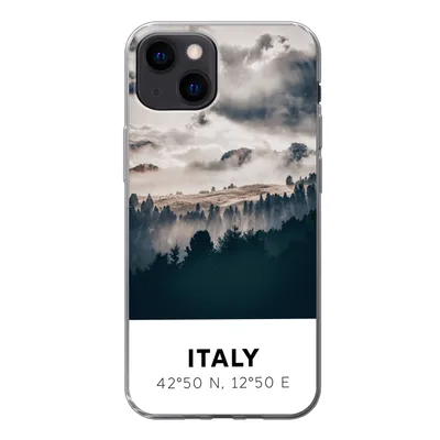 Produktbild von MuchoWow® Handyhülle Schutzhülle Hülle für iPhone 13 mini Italien - Nebel - Wald - Baum Silikon Softcase Handy Hülle - Softcase