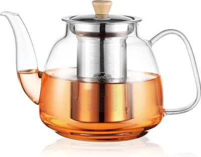 Image de CNGLASS Théière en verre 1100ml avec infuseur Tamis en acier inoxydable pour thé en vrac