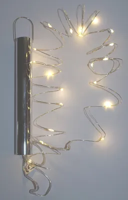 Produktbild von 20er Drahtlichterkette Batterie mit Timer und Stab-Batteriefach warmweiß Silberdraht