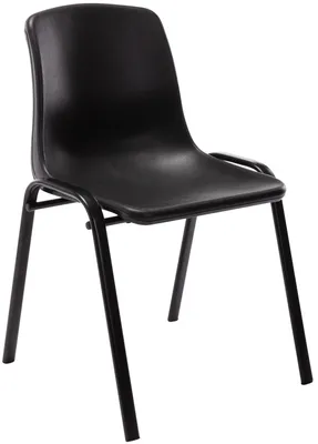 Produktbild von CLP Stapelstuhl Nowra Kunststoff mit Rückenlehne und Metallgestell schwarz