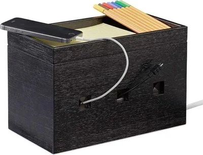 Image de Boîte de rangement pour câbles, noire