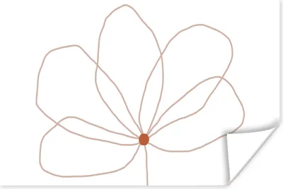 Produktbild von MuchoWow® Poster Blume - Strichzeichnung - Natur 90x60 cm - Schlafzimmer
