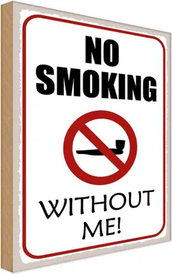 Produktbild von vianmo Holzschild 30x20 cm no smoking without me