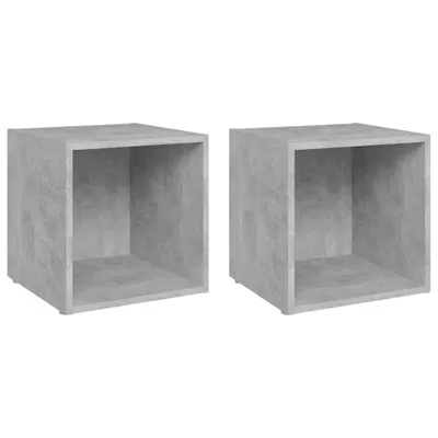 Image de vidaXL Armoires TV 2 pcs. Gris béton 37x35x37 cm Bois composite