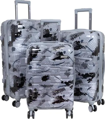Produktbild von Hartschalen Trolleyset 3tlg. Set mit Dehnfalte - Cespara Silber Gr. M, L und XL)