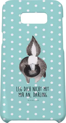 Produktbild von Mr. & Mrs. Panda Samsung Galaxy S8 plus Handyhülle  Stinktier Angriff - Türkis Pastell - Geschenk, Raubtier, Skunk, Drohung, Cover, Handy Case, Hülle, wütend, Wildtier