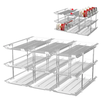Produktbild von Dosenhalter für Speisekammer und Konserven, Dreistufiger Dosenorganisator, für Suppendosen, Warenspender mit Regal,transparent,Kühlschrank Organisator