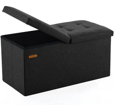 Image de Tabouret pliable avec rangement, 76 cm, noir