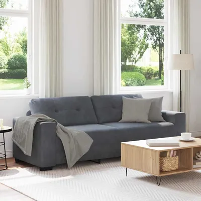 Produktbild von Möbel 3-Sitzer-Sofa Dunkelgrau 220x78x80 cm Samt - Klassische Sofas CC4230
