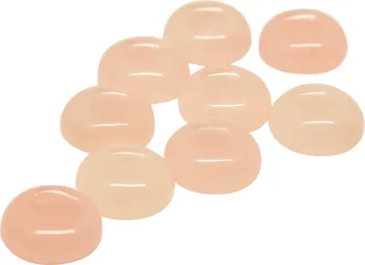 Produktbild von Hochwertiger, zarter Rosenquarz Cabochons, 15 mm (10 Stück)