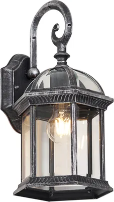 Zdjęcie produktu dla Klasyczna zewnętrzna lampa ścienna antyczne srebro IP44 - Glasgow