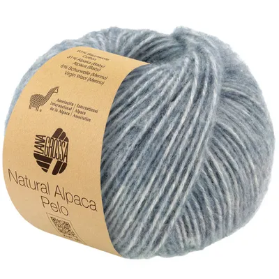 Produktbild von Lana Grossa NATURAL ALPACA PELO 50 g flauschige Netzgarnstruktur gefüllt mit Baby-Alpakafasern 125 m Farbe 017 - Graublau meliert