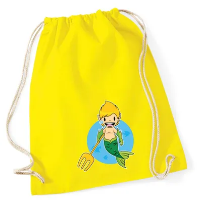 Produktbild von Huuraa Turnbeutel Wassermann Fabelwesen 12 Liter Yellow Baumwolle Rucksack Geschenkidee