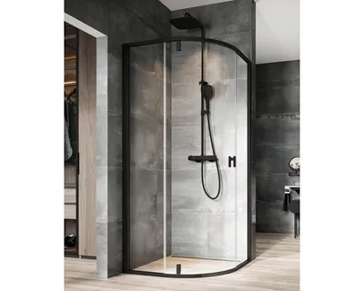 Produktbild von Ravak Nexty - Viertelkreis-Duschkabine, 800x800 mm, schwarz/Klarglas 3O644300Z1