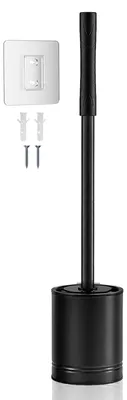 Image de Elzusha - Brosse WC en silicone - Noire - Fixation murale