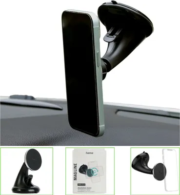 Zdjęcie produktu dla Hama MagLock, Telefon komórkowy/Smartfon, Uchwyt pasywny, Samochód, Czarny