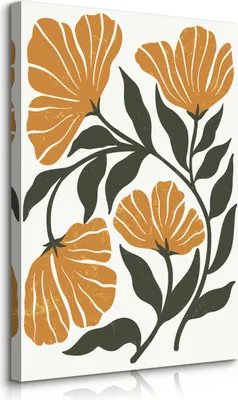 Produktbild von Muralo Leinwandbild Canvas tropische BLUMEN Blätter Abstraktion Wandbild Boho Br. 50cm x Hö. 70cm