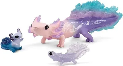 Obrázek produktu pro Sada figurek mořských živočichů, mlok axolotl, 3 hračky značky Schleich s matkou a mlokem axolotlem, BAYALA 42628