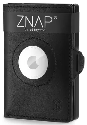 Produktbild von Slimpuro Znap Airtag Geldbörse für Herren, Airtag Portemonnaie mit RFID, Slim Wallet mit Münzfach, Air Tag Wallet Kartenetui Herren & Damen, Mini Geldbörse mit Kartenhalter, Geldbeutel für 8 Karten