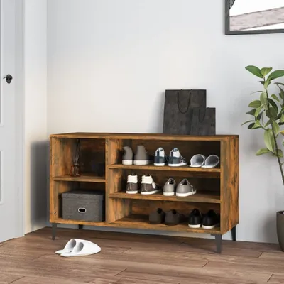 Produktbild von Schuhregal Räuchereiche 102x36x60 cm Holzwerkstoff , Schuhregale Design 2024