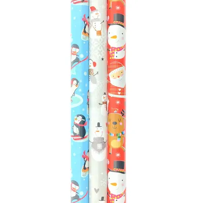 Produktbild von Noël 3 Geschenkpapier – Weihnachtspapier für Kinder – 3 Meter x 70 cm – 3 Rollen