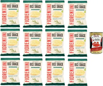 Produktbild von Fiorentini gli Originali Rice Snack Rosmarino the Originals Reissnack Rosmarin 12x 40 g+ Italian Gourmet polpa 400g