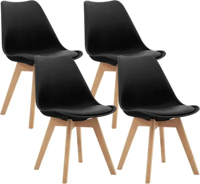 Image de H.J WeDoo 2-piece dining chair set black, suitable for kitchen, dining room, living room, office etc. includes 2 sets
