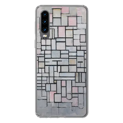 Produktbild von MuchoWow® Handyhülle Schutzhülle Hülle für Huawei P30 Komposition 6 - Piet Mondrian Silikon Softcase Handy Hülle - Kartenbesitzer