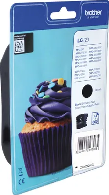 Produktbild von Brother LC-123BK / LC-123BKBP / LC-123BKBPDR Tinte Druckerpatrone schwarz