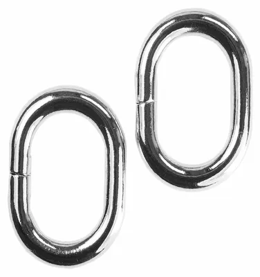 10 Metallringe oval für Gürtel Taschen uvm, 5,8mm,silber 32x15cm