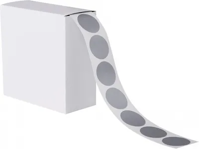 Produktbild von Dreifke® Ronden im Spenderkarton, silber, Gewebefolie, Ø 30mm, 300/Rolle