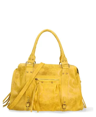 Zdjęcie produktu dla Torba na Ramię Damska ze Zamszu Drukowanego z Regulowanym Paskiem Italy Blue Jeans UNICA 41x28x13 cm