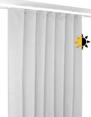 Produktbild von Verdunkelungsgardine Kräuselband Vorhang blickdicht abdunkelnd, Größe und Farbe wählbar,140x145cm,Hellgrau