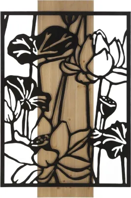 Image de Décoration murale Muro 60 x 90 x 2 cm MDF métal naturel noir