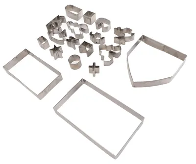 Image de Lot de 18 emporte-pièces pour maison en pain d'épices en acier inoxydable – Superbe kit de moules 3D pour maison en pain d'épices, idéal pour la pâtisserie