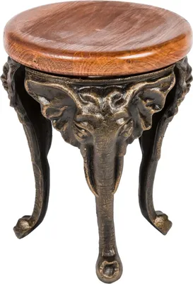 Produktbild von Blumenhocker Elefant 40cm Eisen  Blumentisch Blumenständer Garten Antik-Stil