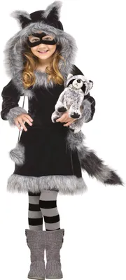 Produktbild von Waschbär - Halloween Kostüm Kinder Mädchen Kindergröße: 98-104