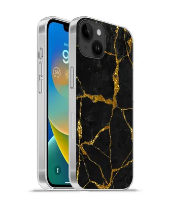 Produktbild von MuchoWow® Handyhülle Schutzhülle Hülle für Apple iPhone 14 Plus - Soft case Marmor - Gold - Schwarz - Marmoroptik - Glitter Silikon Softcase Handy Hülle - Abbildung