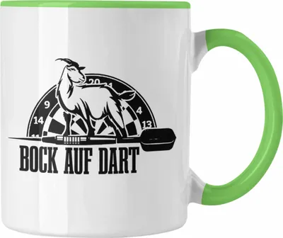 Produktbild von Trendation - Lustige Tasse Dartspieler als Geschenkidee Darts Spieler Geschenk (Grün)