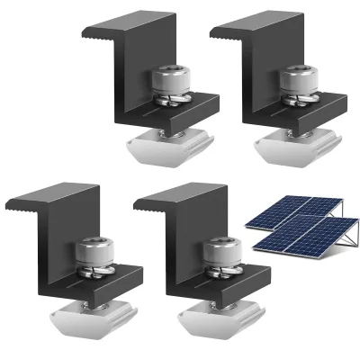 4er-Set 30 mm Z-Halter für Solarmodule, Aluminium, verstellbar