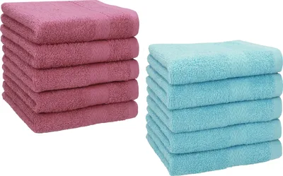 Produktbild von Betz 10 Stück Seiftücher 30x30 cm PREMIUM 100% Baumwolle  Farbe: beere und ocean
